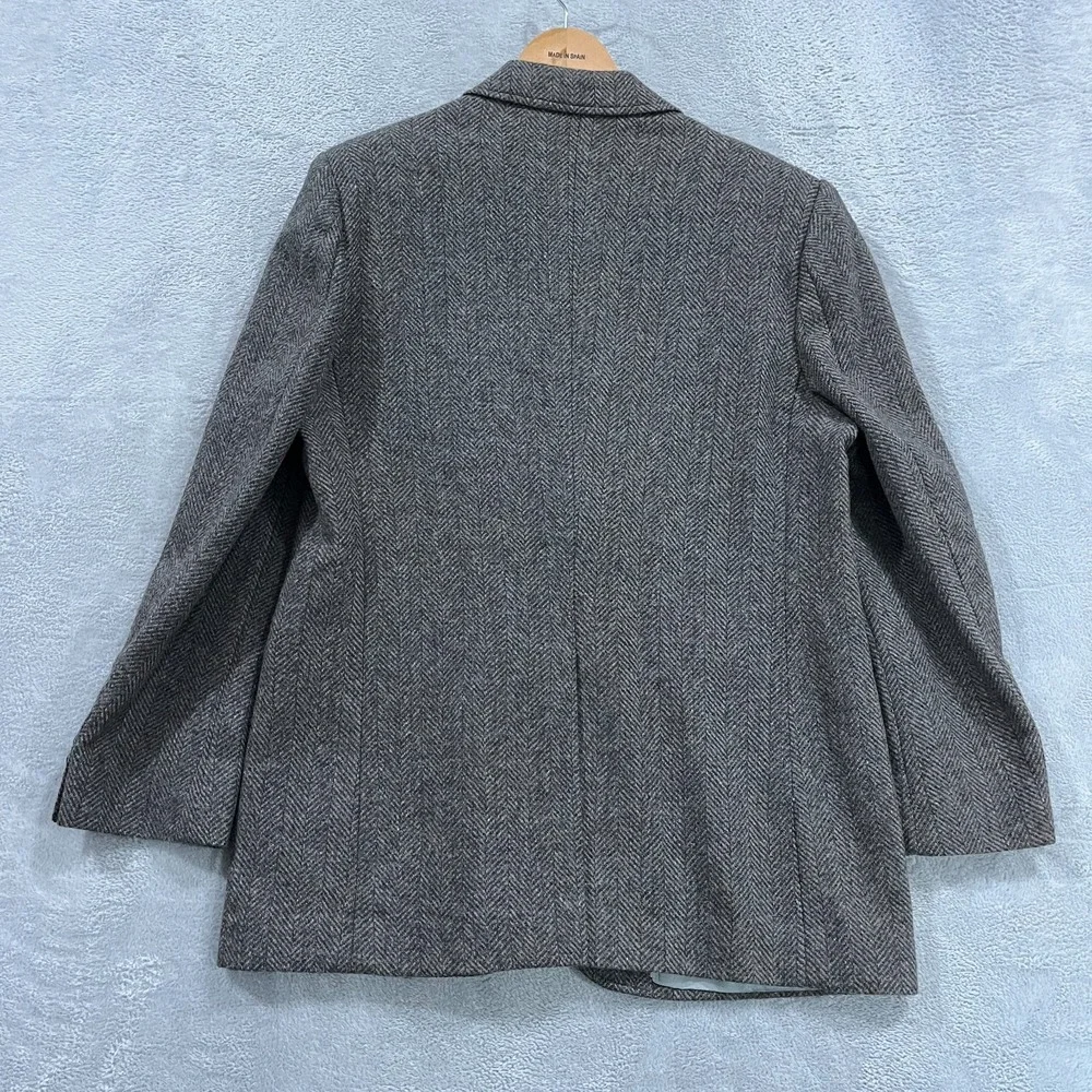 Haggar Blazer Men 42R Tweed Wool Sport Coat Herringbone Jacket VTG 90s Brazil‎